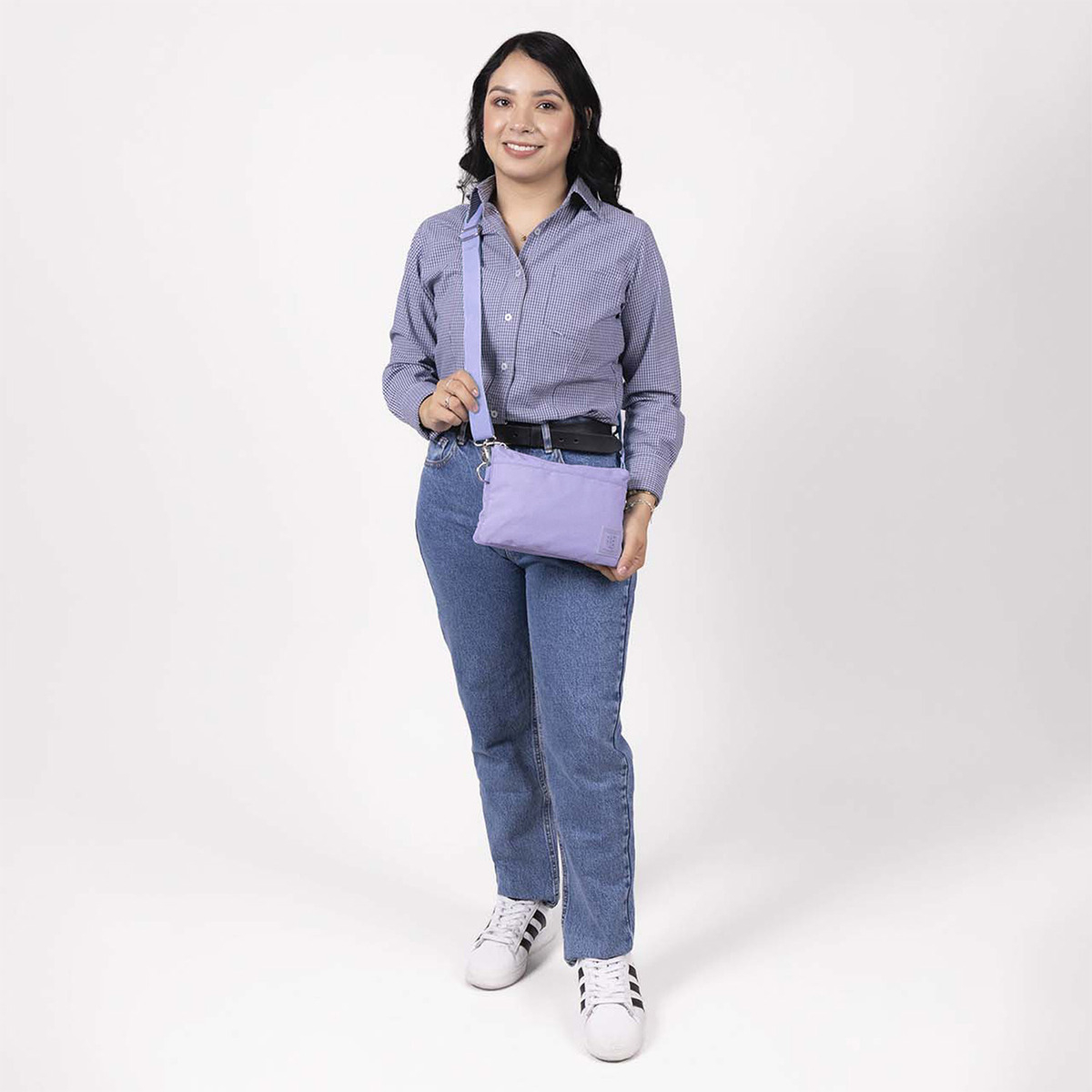 Crossbody Chenson 1818 Lila Zilp Impermeable 1866547-v Acabado De Los Herrajes Níquel Diseño De La Tela Lisa - vista 2