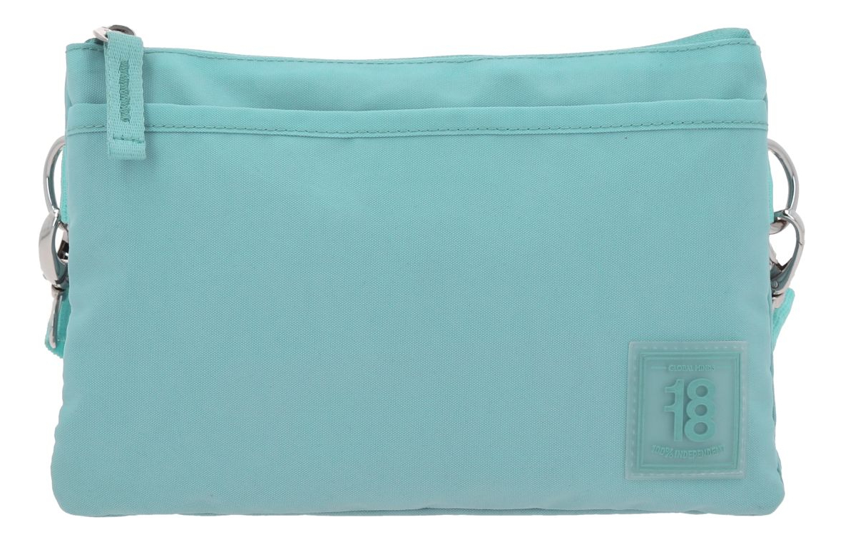 Crossbody Chenson 1818 Turquesa Zilp Impermeable 1866547-t Acabado De Los Herrajes Níquel Diseño De La Tela Lisa