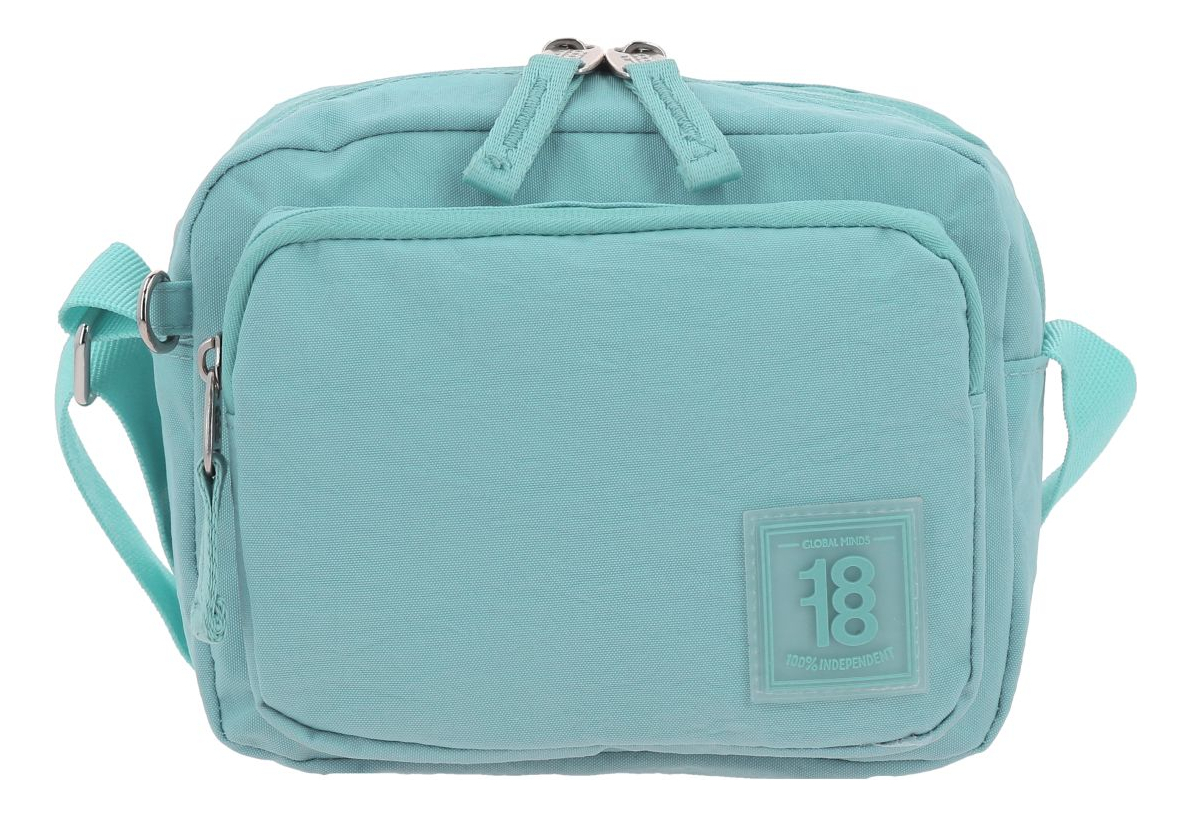 Crossbody Chenson 1818 Turquesa Zilp Impermeable 1866551-t Acabado De Los Herrajes Níquel Diseño De La Tela Liso