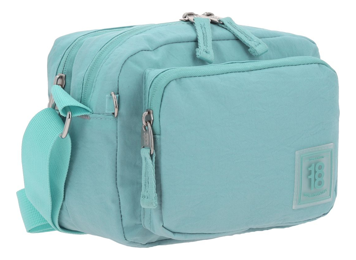 Crossbody Chenson 1818 Turquesa Zilp Impermeable 1866551-t Acabado De Los Herrajes Níquel Diseño De La Tela Liso 2