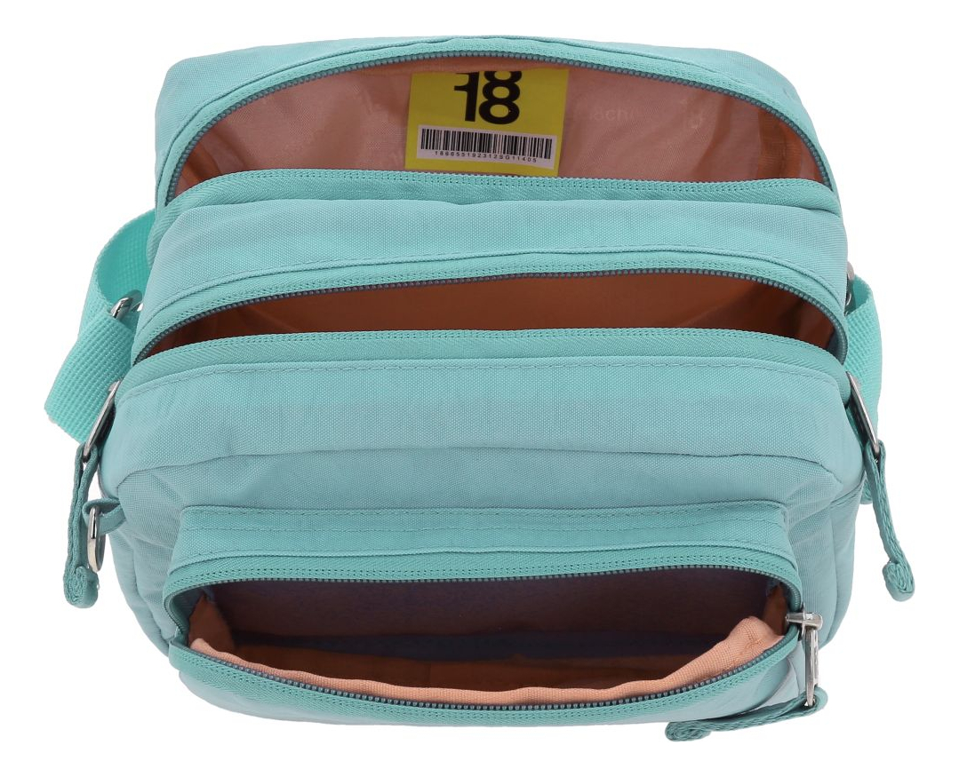 Crossbody Chenson 1818 Turquesa Zilp Impermeable 1866551-t Acabado De Los Herrajes Níquel Diseño De La Tela Liso 3