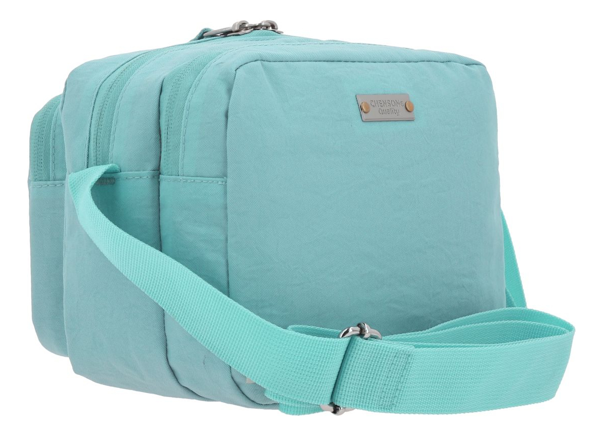 Crossbody Chenson 1818 Turquesa Zilp Impermeable 1866551-t Acabado De Los Herrajes Níquel Diseño De La Tela Liso 5
