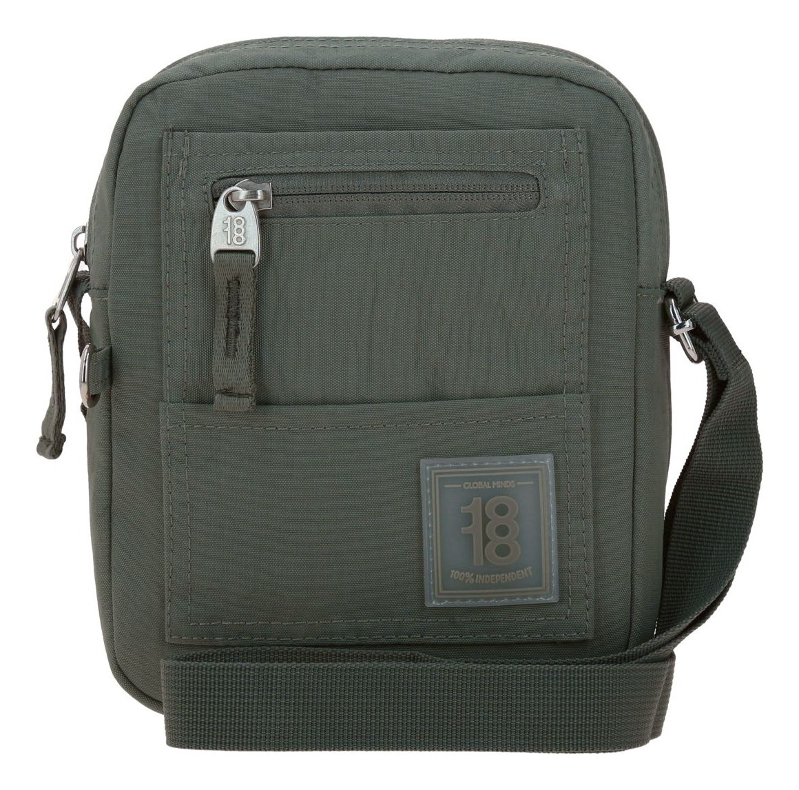 Crossbody Chenson Juvenil 1818 Zilp Verde Militar Acabado De Los Herrajes Níquel Diseño De La Tela Liso