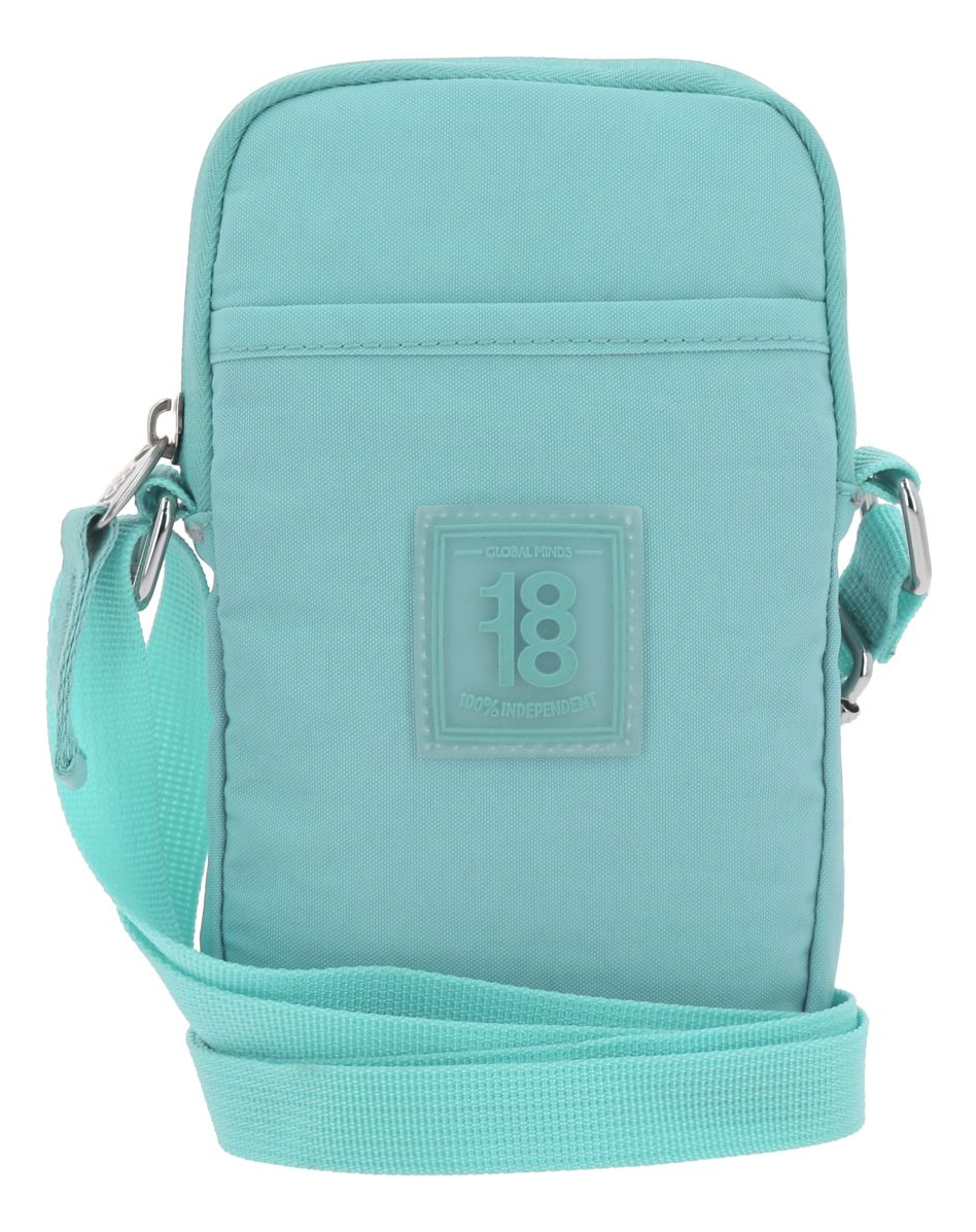 Crossbody Chico 1818 Chenson Dama Turquesa Impermeable Acabado De Los Herrajes Níquel Diseño De La Tela Lisa