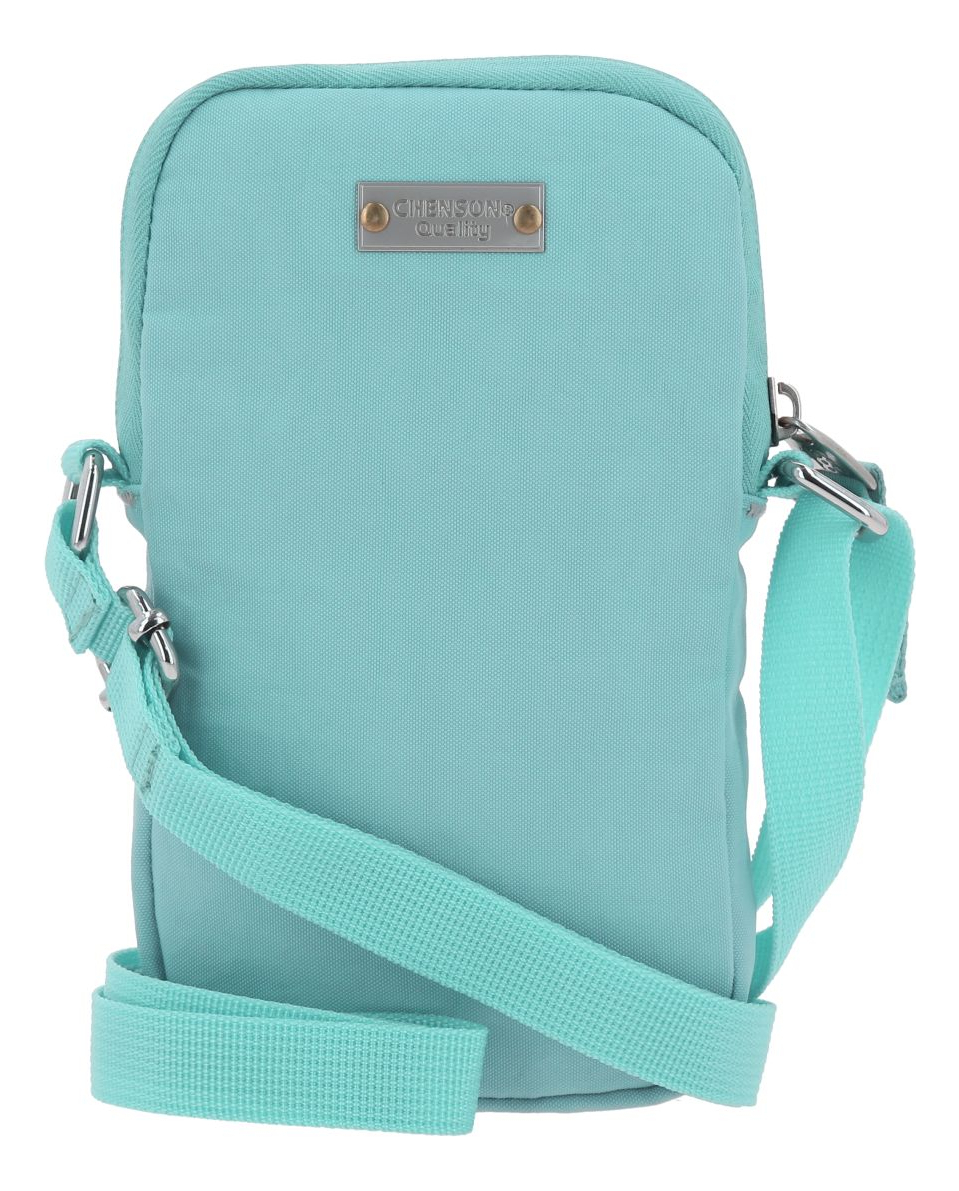 Crossbody Chico 1818 Chenson Dama Turquesa Impermeable Acabado De Los Herrajes Níquel Diseño De La Tela Lisa 2