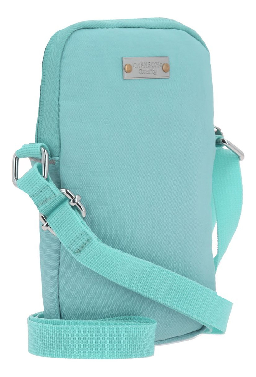 Crossbody Chico 1818 Chenson Dama Turquesa Impermeable Acabado De Los Herrajes Níquel Diseño De La Tela Lisa 4