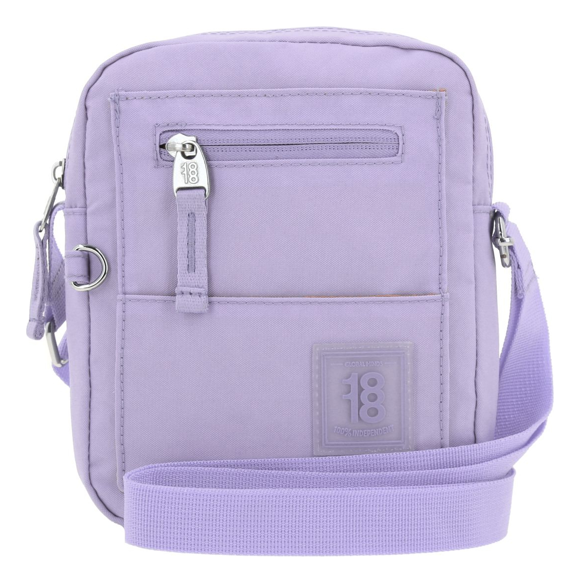 Crossbody Chico Chenson 1818 Color Lila Zilp Impermeable Acabado De Los Herrajes Níquel Diseño De La Tela Lisa