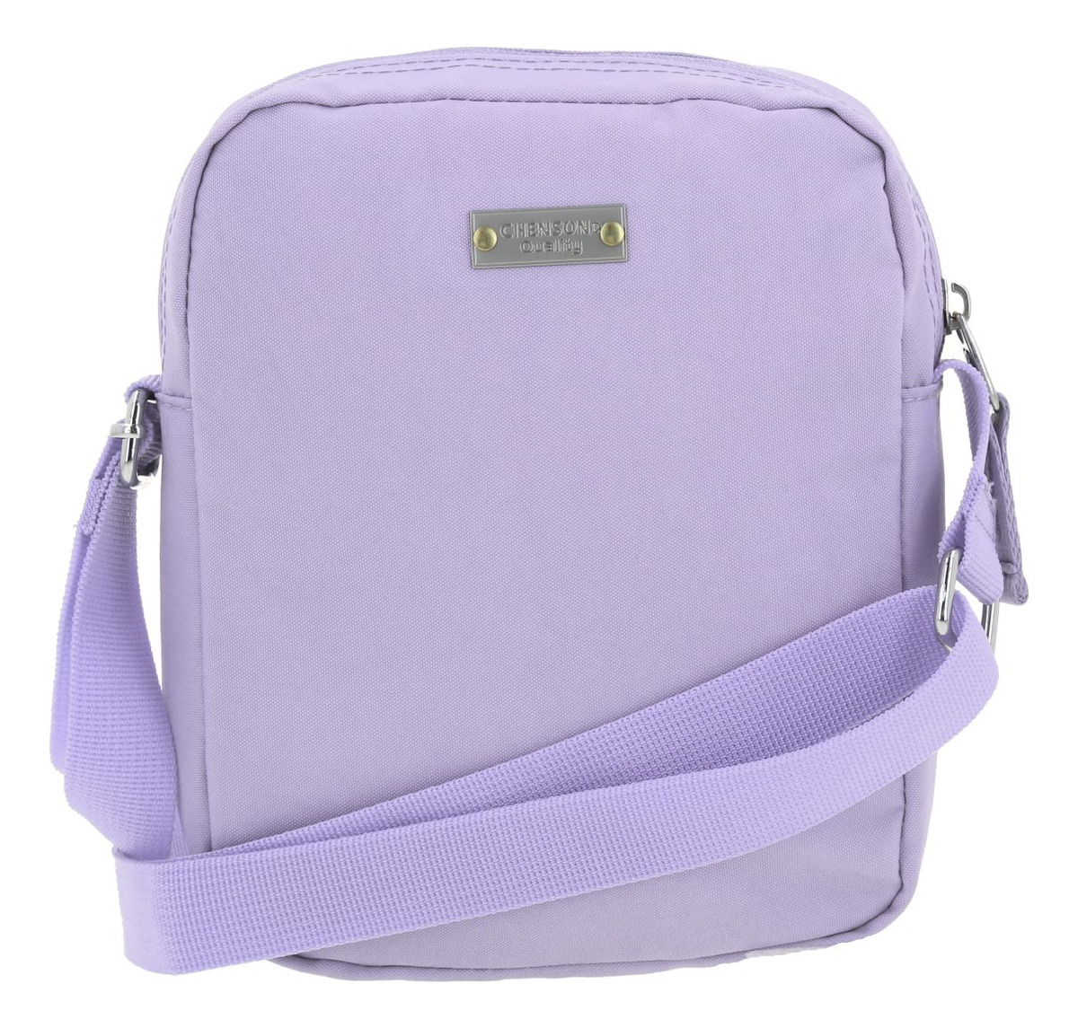 Crossbody Chico Chenson 1818 Color Lila Zilp Impermeable Acabado De Los Herrajes Níquel Diseño De La Tela Lisa 4