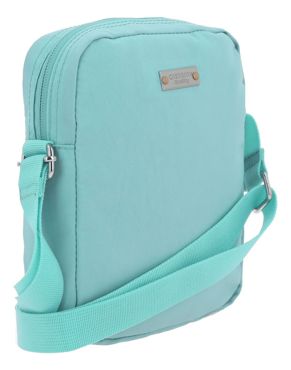 Crossbody Chico Chenson 1818 Impermeable Turquesa 1866546-t Acabado De Los Herrajes Níquel Diseño De La Tela Lisa 5