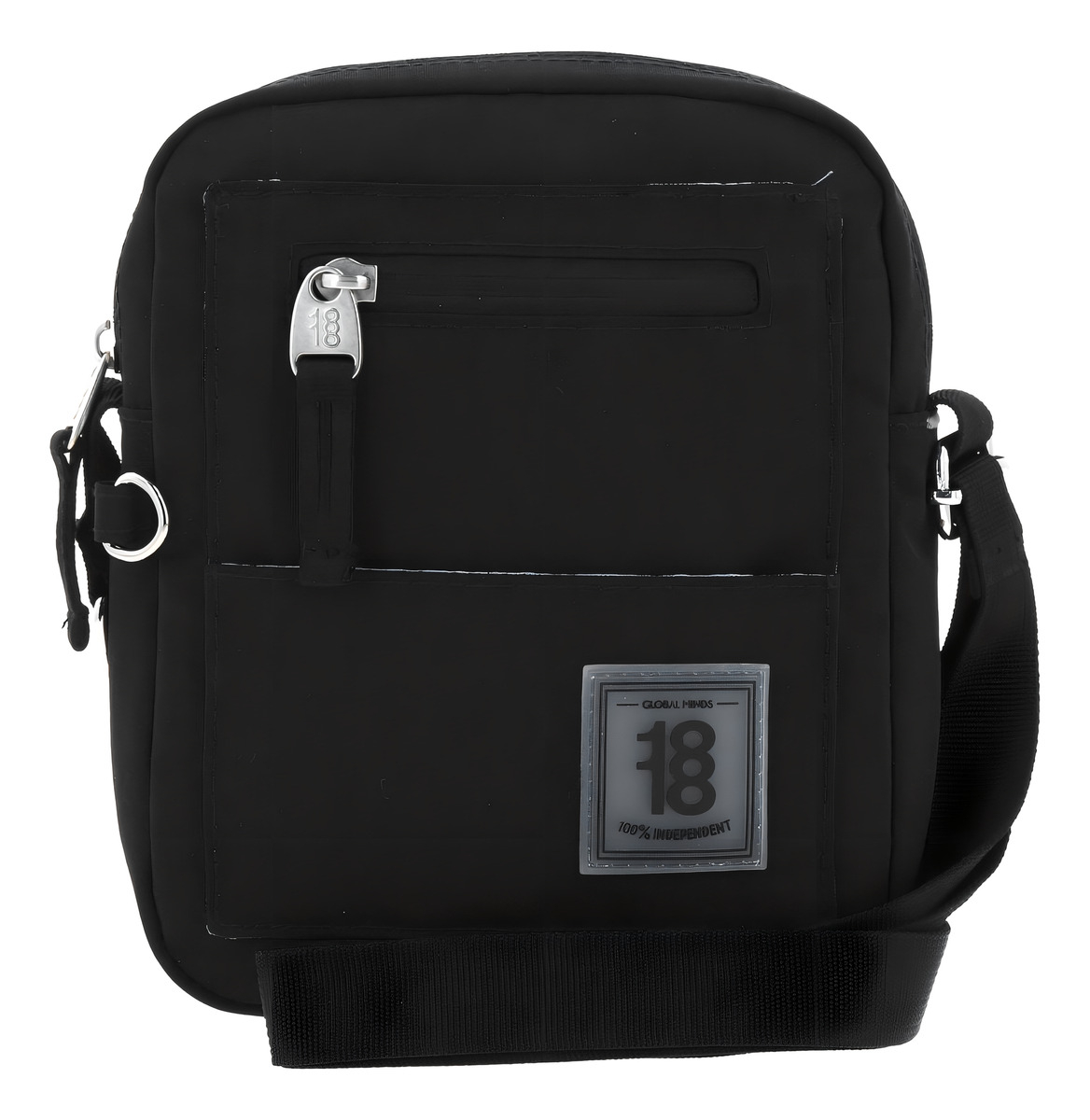 Crossbody Chico Chenson 1818 Zilp Color Negro Para Hombre Acabado De Los Herrajes Níquel Diseño De La Tela Lisa