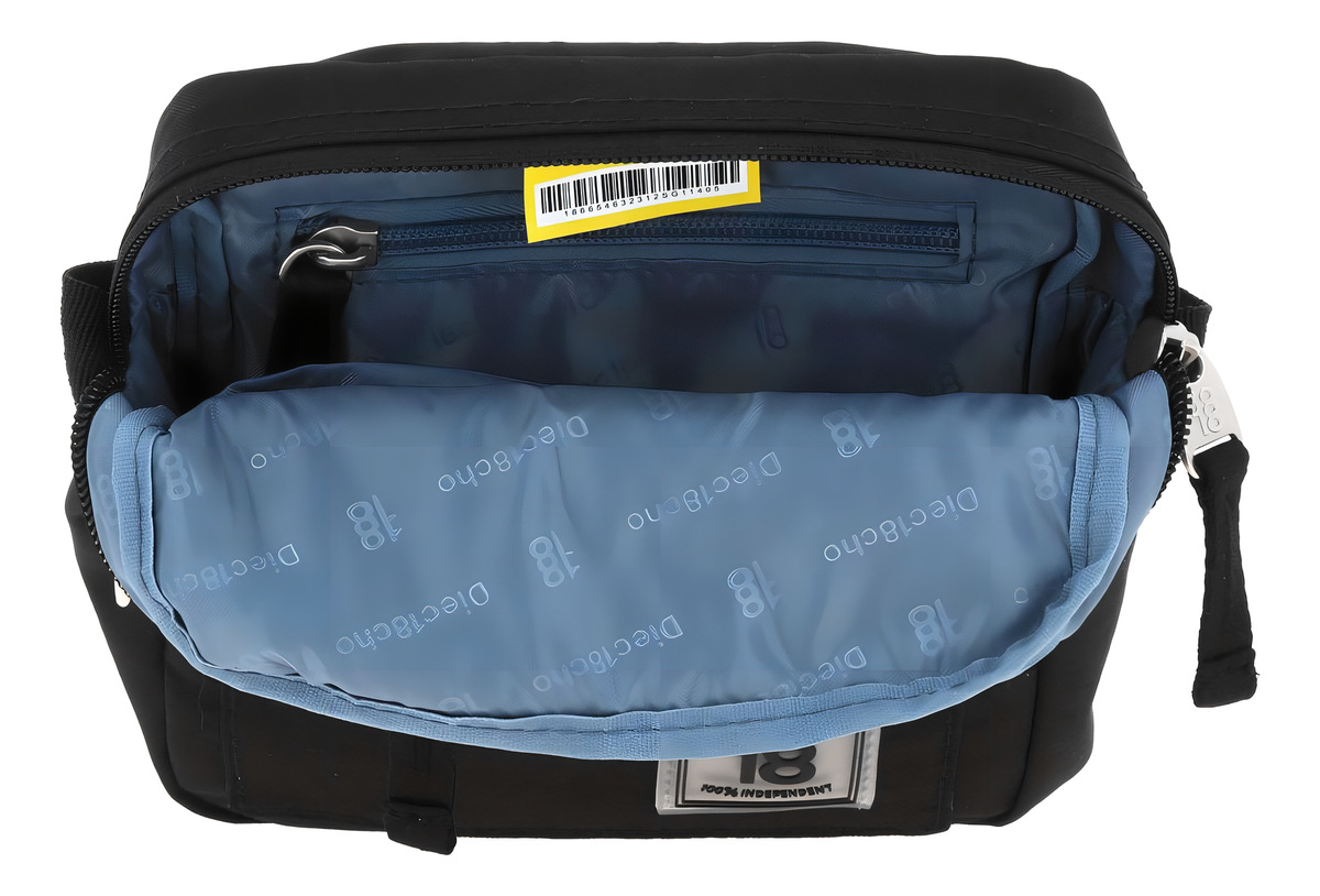 Crossbody Chico Chenson 1818 Zilp Color Negro Para Hombre Acabado De Los Herrajes Níquel Diseño De La Tela Lisa 4