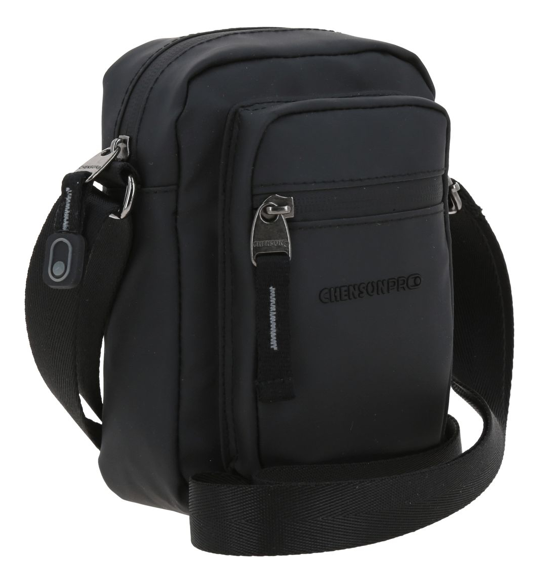 Crossbody Chico Chenson Pro Rambo Color Negro Ajustable Acabado De Los Herrajes Níquel Diseño De La Tela Lisa 2