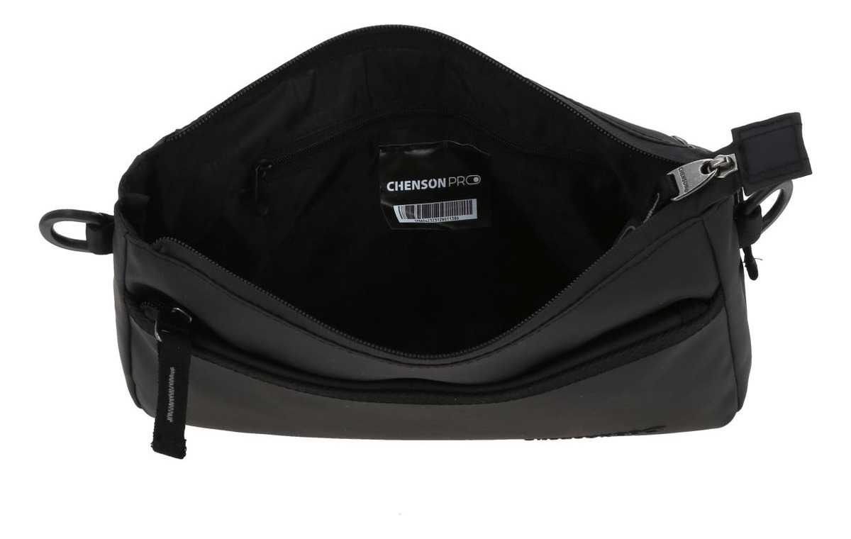 Crossbody Chico Chenson Pro Rambo Color Negro Organizador Acabado De Los Herrajes Níquel Diseño De La Tela Lisa 3