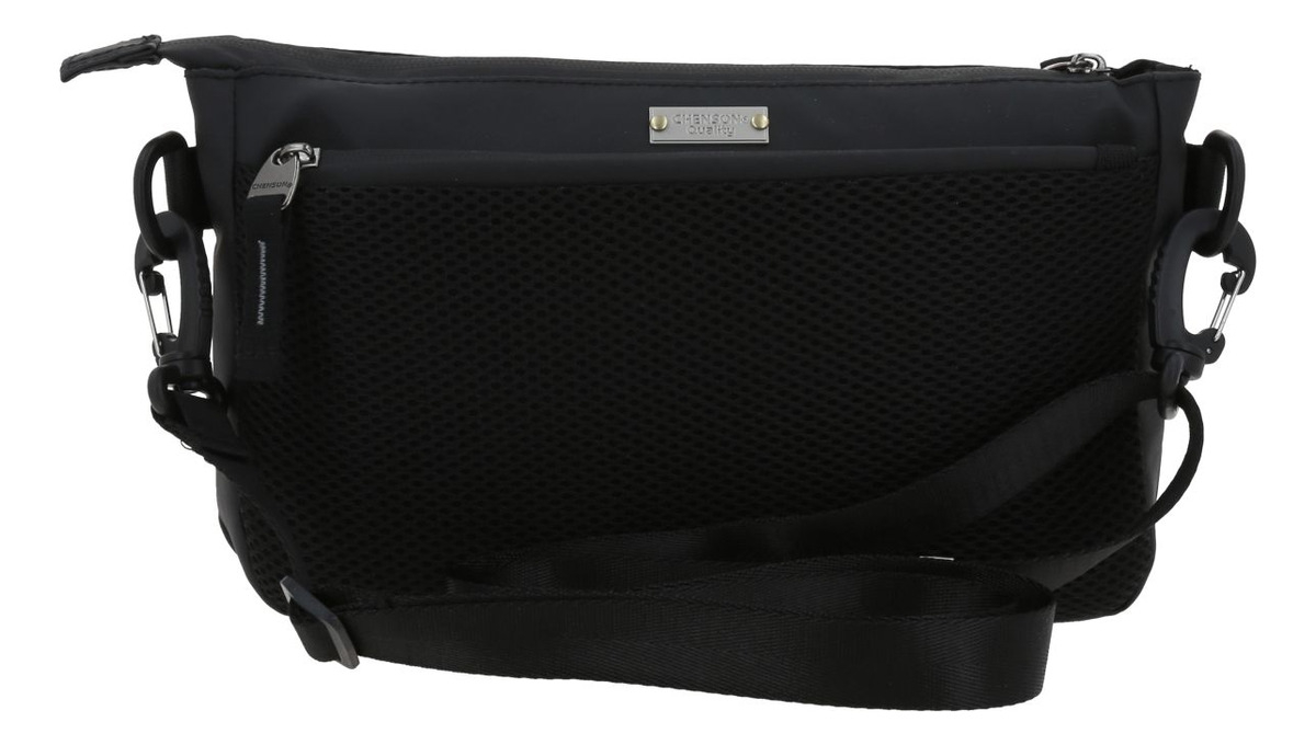 Crossbody Chico Chenson Pro Rambo Color Negro Organizador Acabado De Los Herrajes Níquel Diseño De La Tela Lisa 4