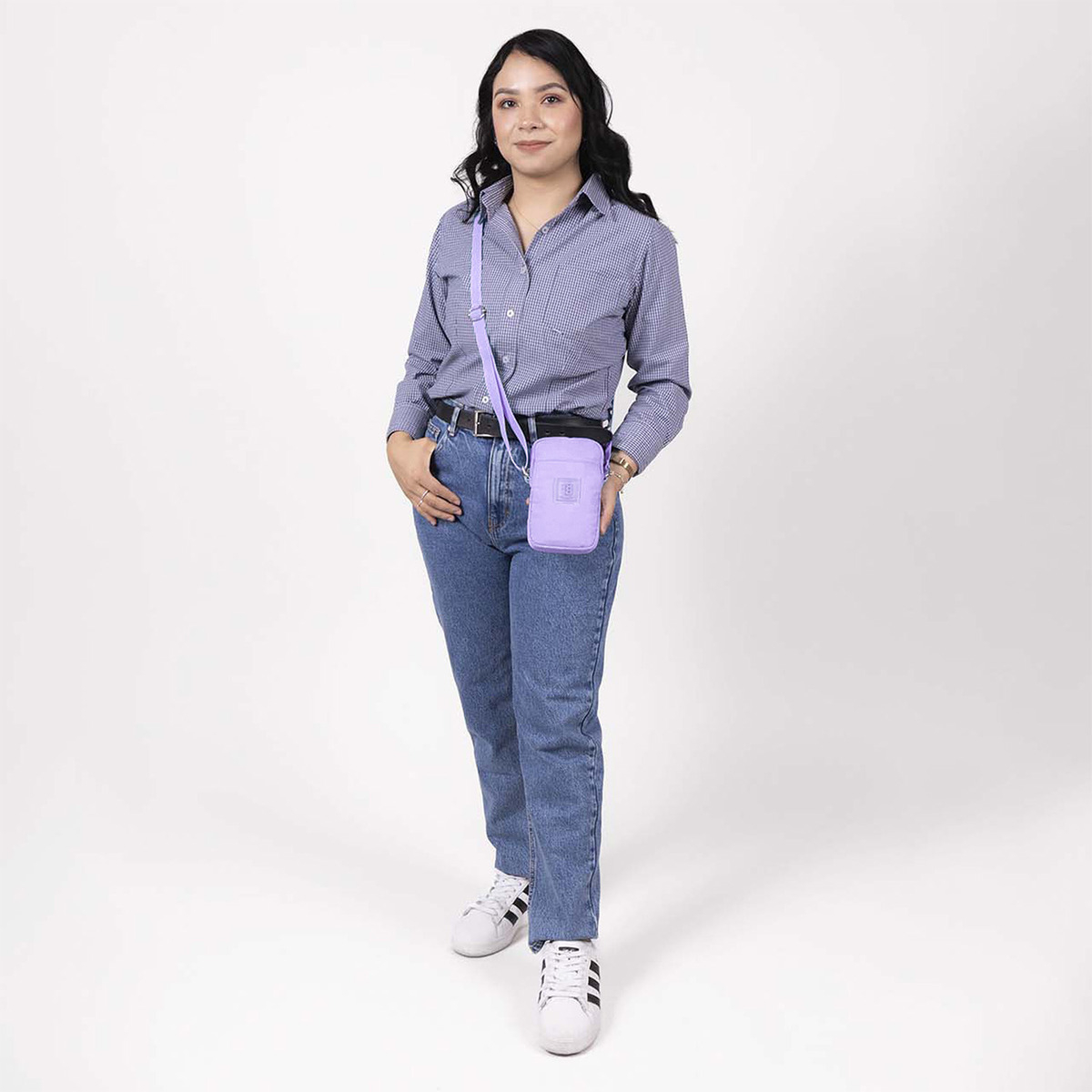 Crossbody Chico Impermeable Chenson 1818 Lila 1866550-v Zilp Acabado De Los Herrajes Níquel Diseño De La Tela Lisa - vista 2