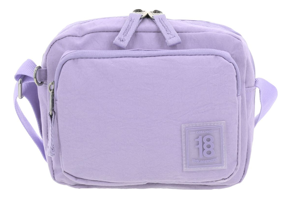 Crossbody Color Lila Zilp Impermeable 1866551-v Chenson 1818 Acabado De Los Herrajes Níquel Diseño De La Tela Lisa