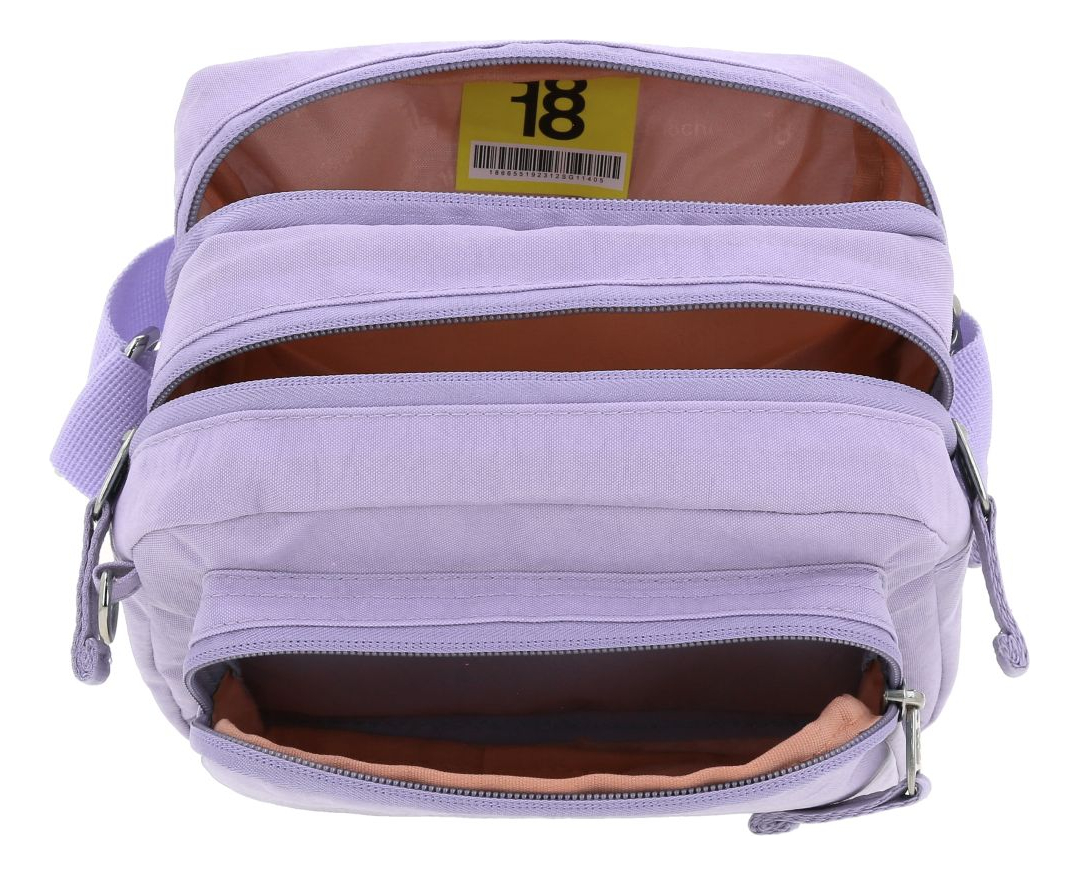 Crossbody Color Lila Zilp Impermeable 1866551-v Chenson 1818 Acabado De Los Herrajes Níquel Diseño De La Tela Lisa 3