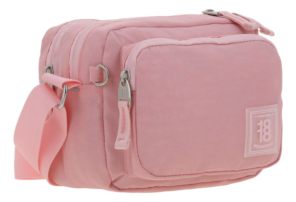 Crossbody Mediano Chenson 1818 Zilp Color Rosa Juvenil Acabado De Los Herrajes Níquel Diseño De La Tela Lisa 2