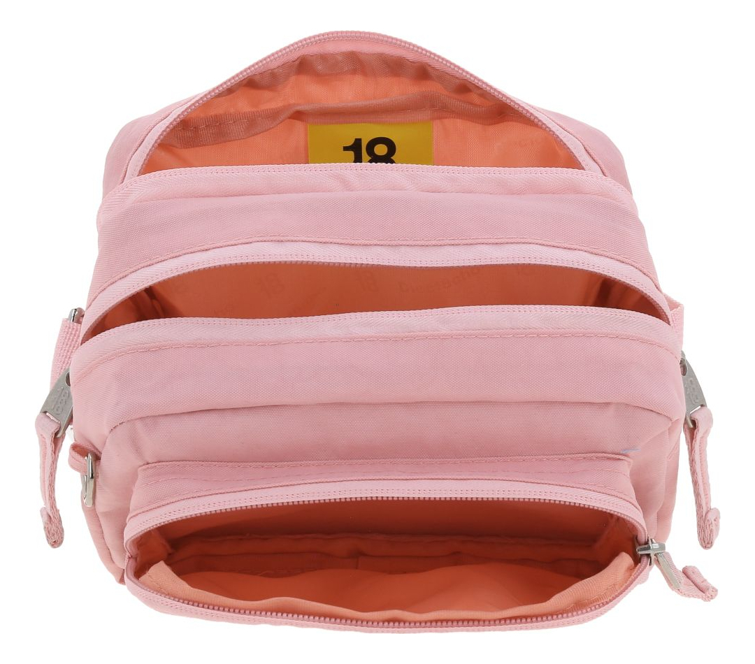 Crossbody Mediano Chenson 1818 Zilp Color Rosa Juvenil Acabado De Los Herrajes Níquel Diseño De La Tela Lisa 4