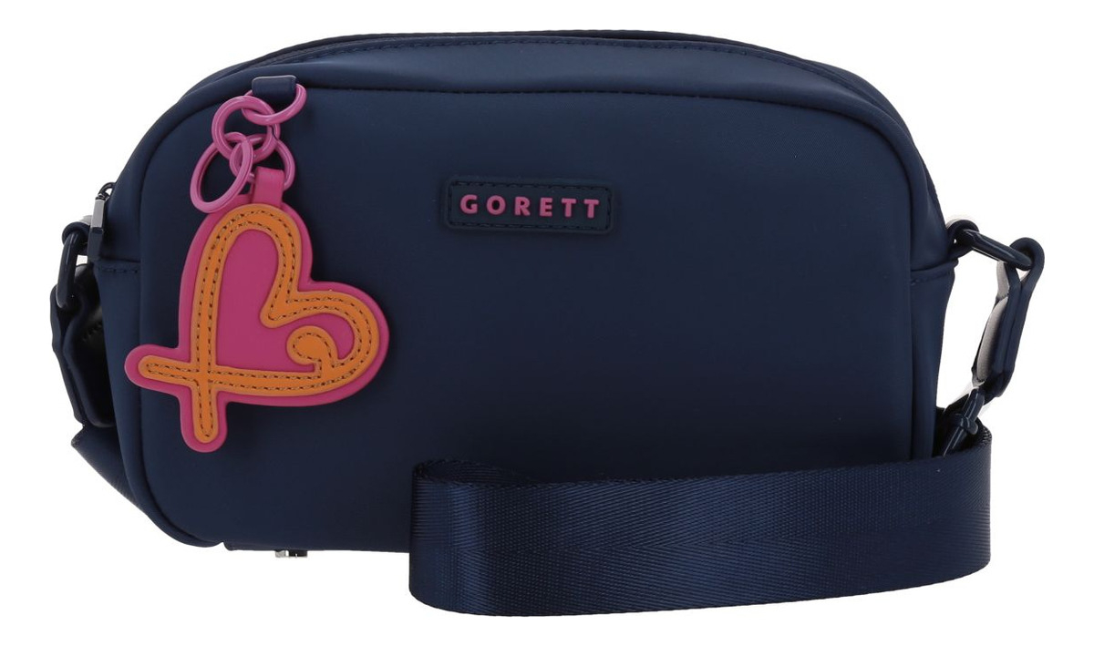 Crossbody Mediano Chenson Gorett Tay Para Dama Juvenil Acabado De Los Herrajes Níquel Color Azul Oscuro Correa De Hombro Azul Oscuro Diseño De La Tela Lisa