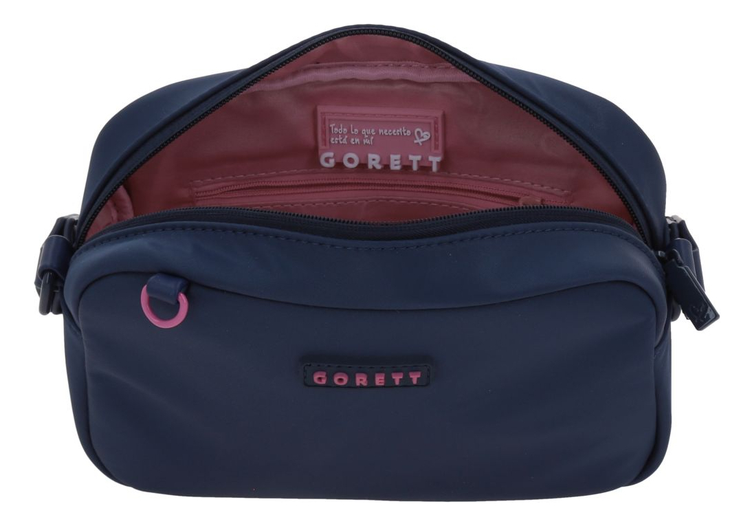 Crossbody Mediano Chenson Gorett Tay Para Dama Juvenil Acabado De Los Herrajes Níquel Color Azul Oscuro Correa De Hombro Azul Oscuro Diseño De La Tela Lisa - vista 2