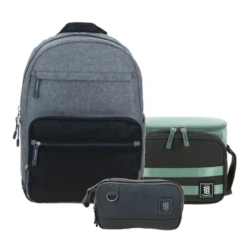 Kit Escolar 1818 by Chenson Gris (Mochila + Lonchera + Lapicera) | Juvenil - Modelo 1865731-186