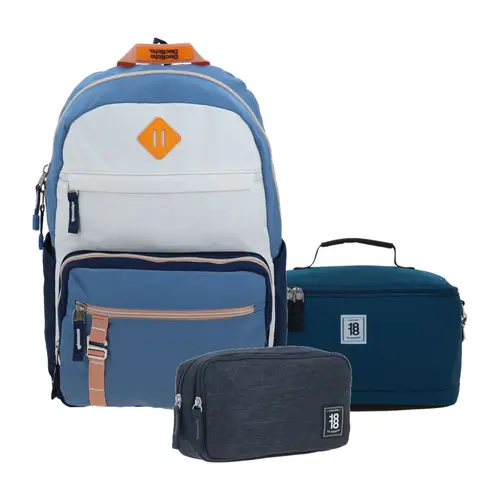 Kit Escolar 1818 by Chenson Azul (Mochila + Lonchera + Lapicera) | Juvenil - Modelo 1870917-137
