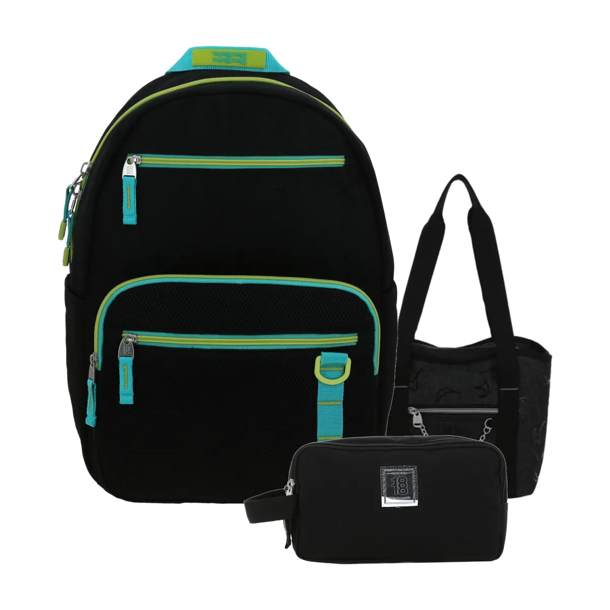 Kit Escolar 1818 by Chenson Negro (Mochila + Lonchera + Lapicera) | Juvenil - Modelo 1870925-494