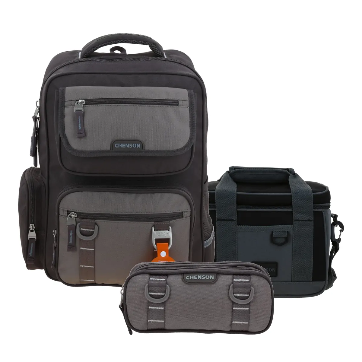 Kit Escolar Chenson Original Gris (Mochila + Lonchera + Lapicera) | Primaria