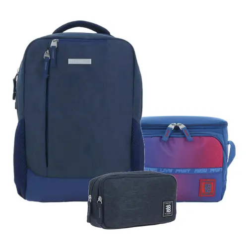 Kit Chenson Pro Azul (Mochila + Lonchera 1818 + Lapicera 1818) | Secundaria y juvenil