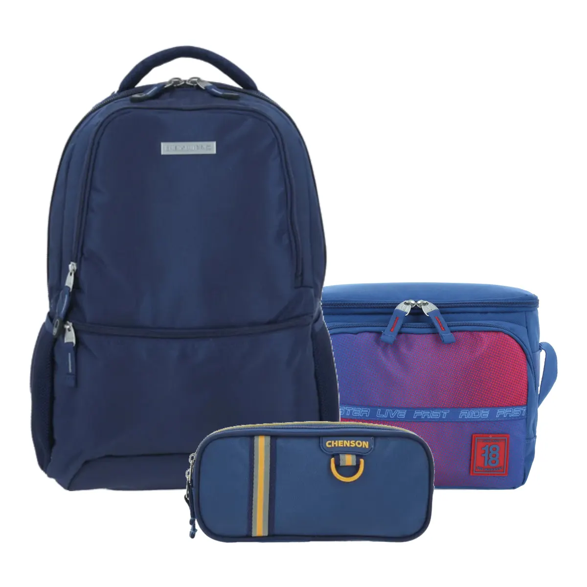 Kit Chenson Pro Azul (Mochila + Lonchera 1818 + Lapicera Chenson Clásico) | Secundaria y juvenil