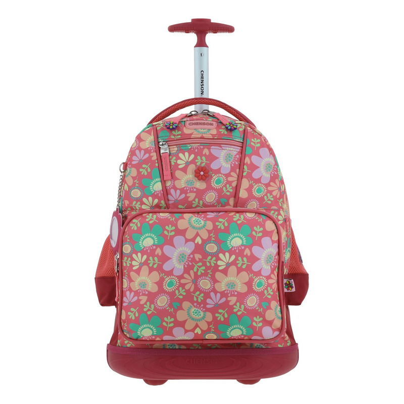 Kit Chenson Mochila A Ruedas Modelo Floris + Lapicera + Lonchera Escolar Niñas 2