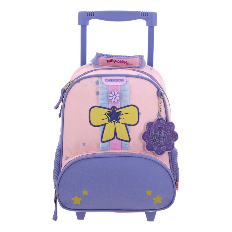 Kit Escolar Chenson Happy Girl Mochila A Ruedas Lonchera Y Lapicera Color Rosa 2