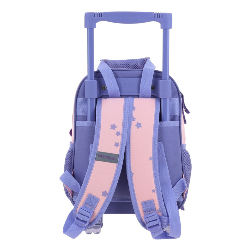 Kit Escolar Chenson Happy Girl Mochila A Ruedas Lonchera Y Lapicera Color Rosa 3