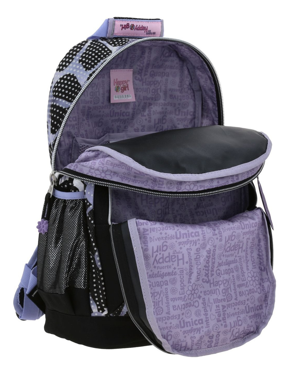 Kit Escolar Chenson Happy Girl Mochila Lonchera Y Lapicera Color Negro Quiz 4