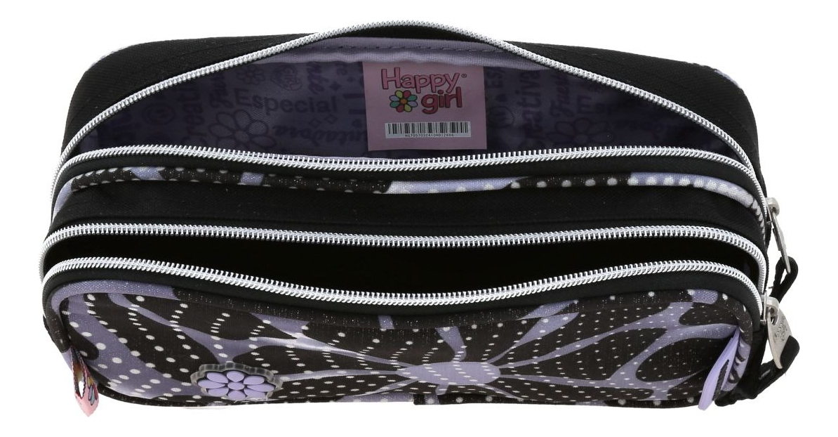 Kit Escolar Chenson Happy Girl Mochila Lonchera Y Lapicera Color Negro Quiz - vista 2