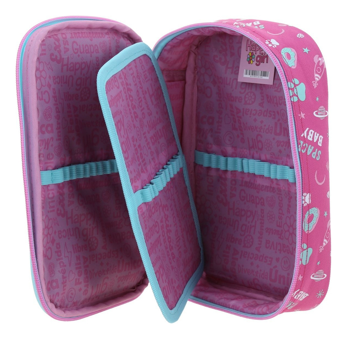 Kit Escolar Chenson Mochila Lonchera Y Lapicera Happy Girl Ajua Color Rosa Niñas - vista 2