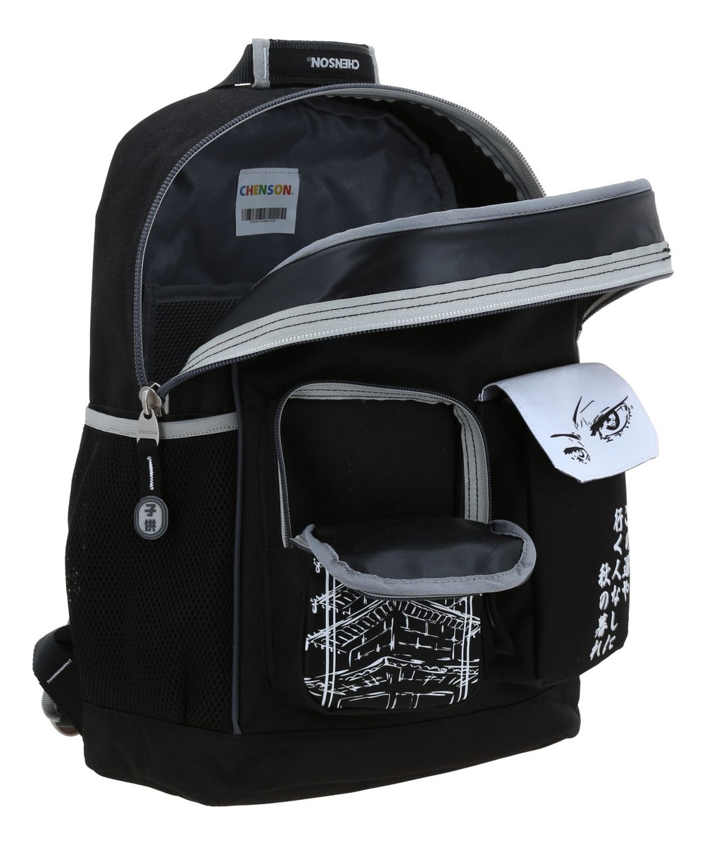 Kit Escolar Chenson Original Mochila Lonchera Y Lapicera Goyo Color Negro Diseño Asiatico 4