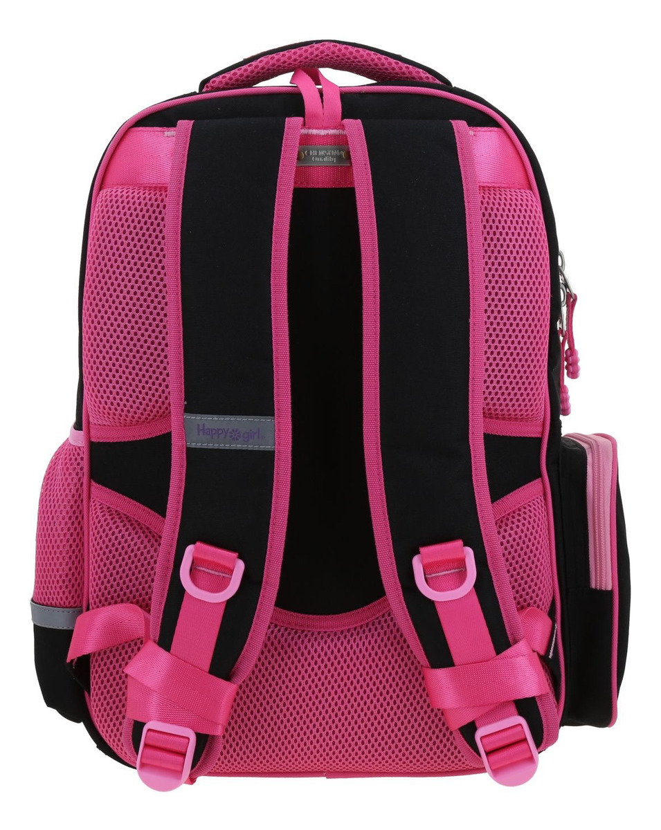 Kit Escolar Chenson Original Mochila Lonchera Y Lapicera Strong Color Negro Y Fucsia 3