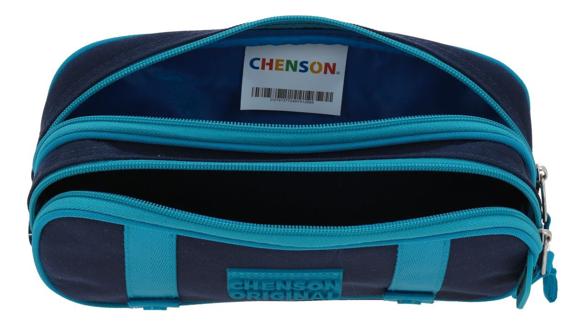 Kit Escolar Chenson Original Strong Mochila Lapicera Y Lonchera Color Turquesa - vista 2