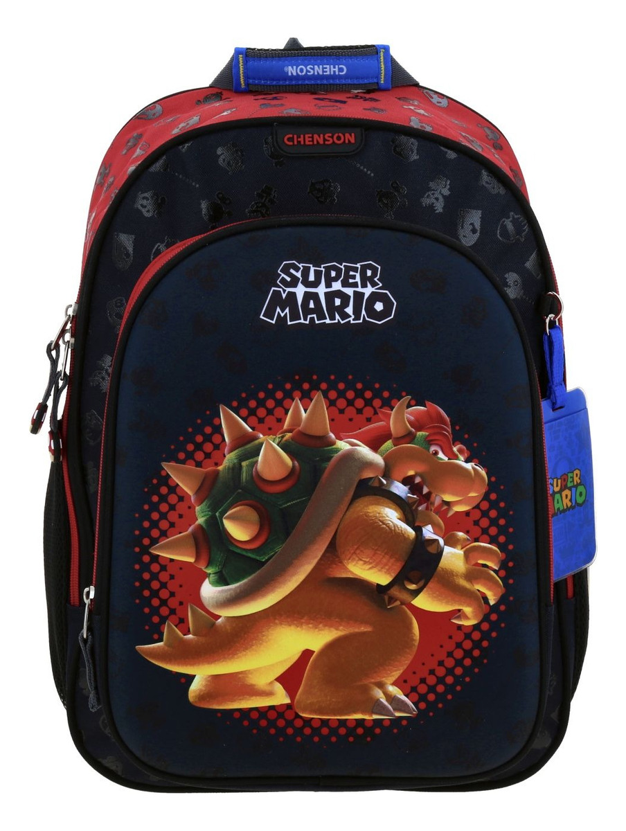 Kit Escolar Chenson Super Mario Bowser Bowie Mochila Lapicera Y Lonchera Negro 2