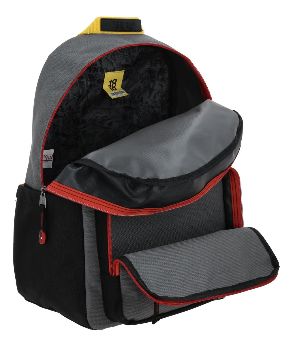Kit Escolar Mochila Lapicera Y Lonchera Chenson Deadpool Pulver Gris 4