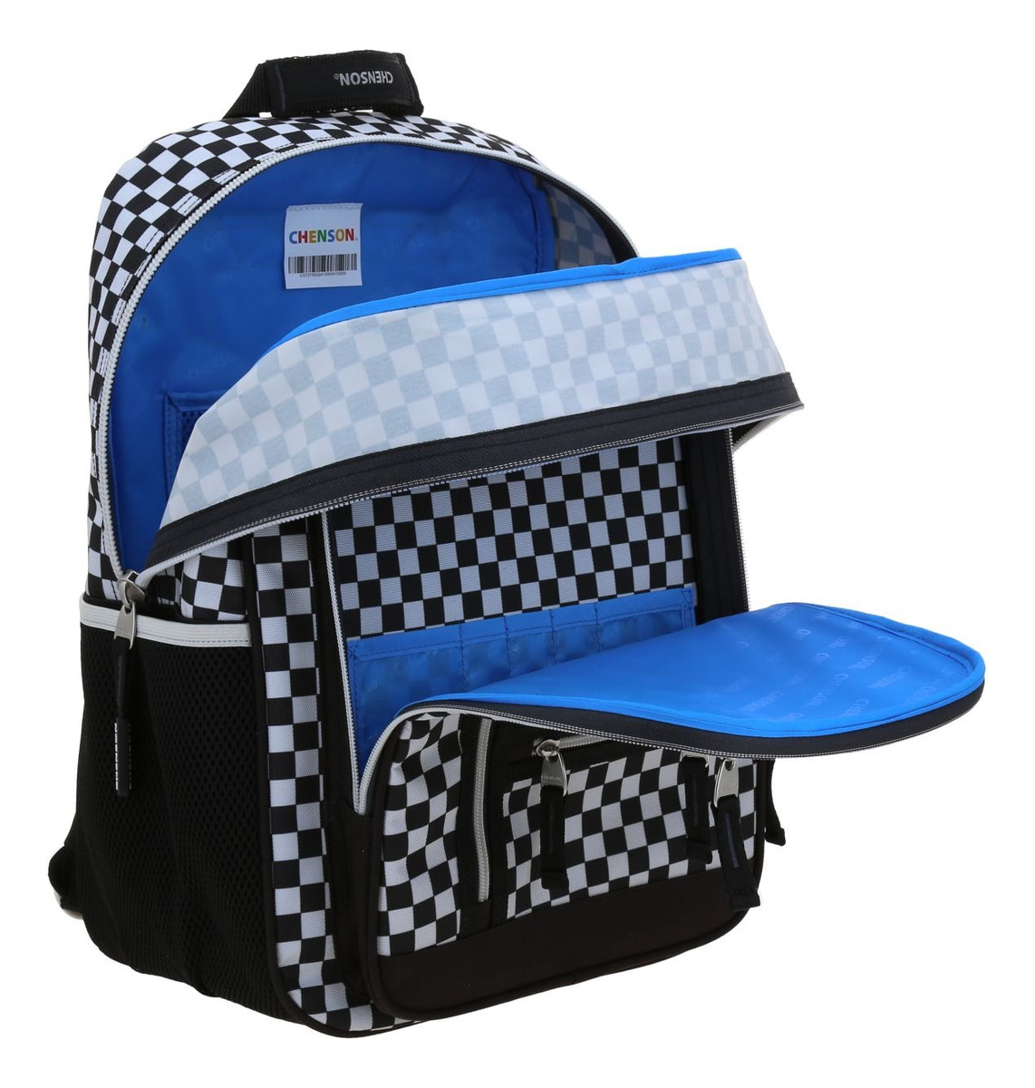 Kit Escolar Mochila Lapicera Y Lonchera Chenson Original Tart Negro Y Blanco 3