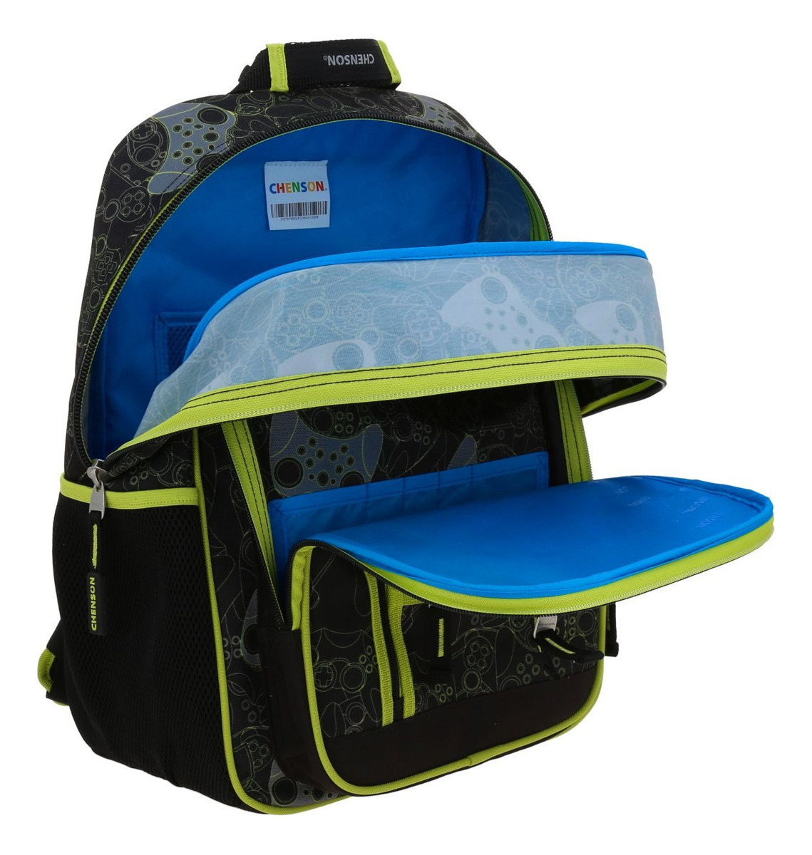 Kit Escolar Mochila Lapicera Y Lonchera Chenson Original Troler Negro 4