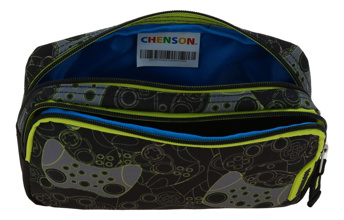 Kit Escolar Mochila Lapicera Y Lonchera Chenson Original Troler Negro - vista 2