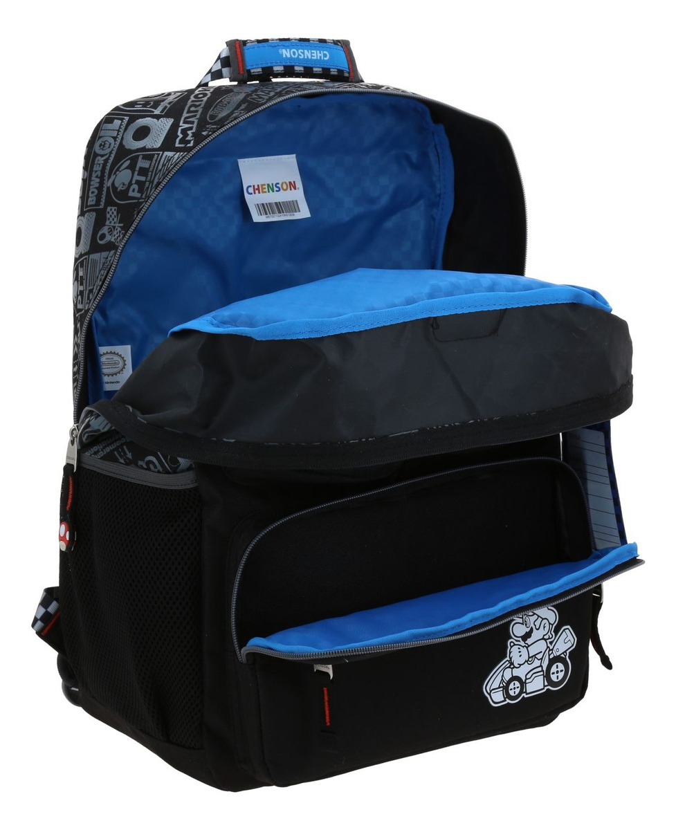 Kit Escolar Mochila Lonchera Lapicera Chenson Super Mario Racer Color Negro Escolar Primaria Mb70571-kc3 4