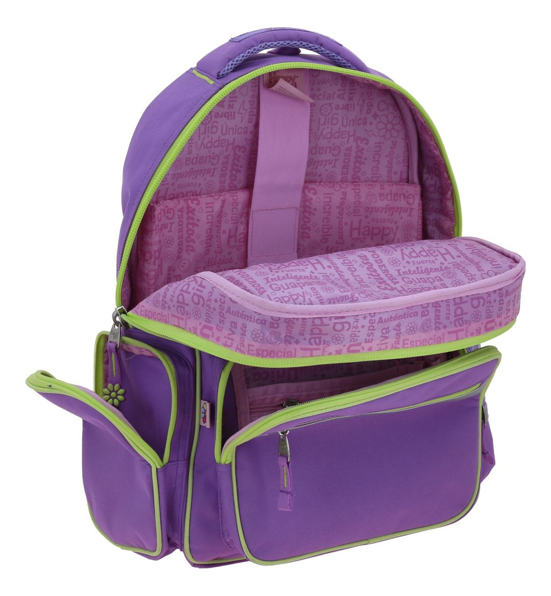 Kit Escolar Mochila Lonchera Y Lapicera Chenson Happy Girl Strong Color Violeta Primaria 4