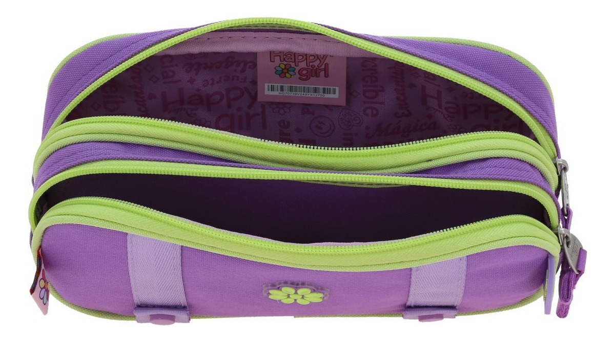 Kit Escolar Mochila Lonchera Y Lapicera Chenson Happy Girl Strong Color Violeta Primaria - vista 2