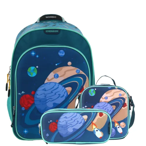 Kit Escolar Chenson Original (Mochila + Lonchera + Lapicera) Negro Niños