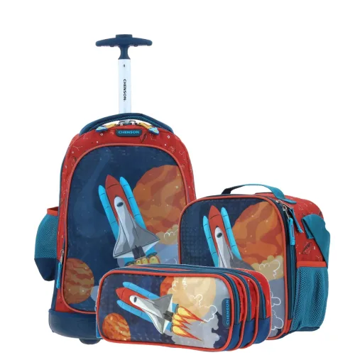 Kit Escolar Chenson Original (Mochila + Lonchera + Lapicera) Azul Niño